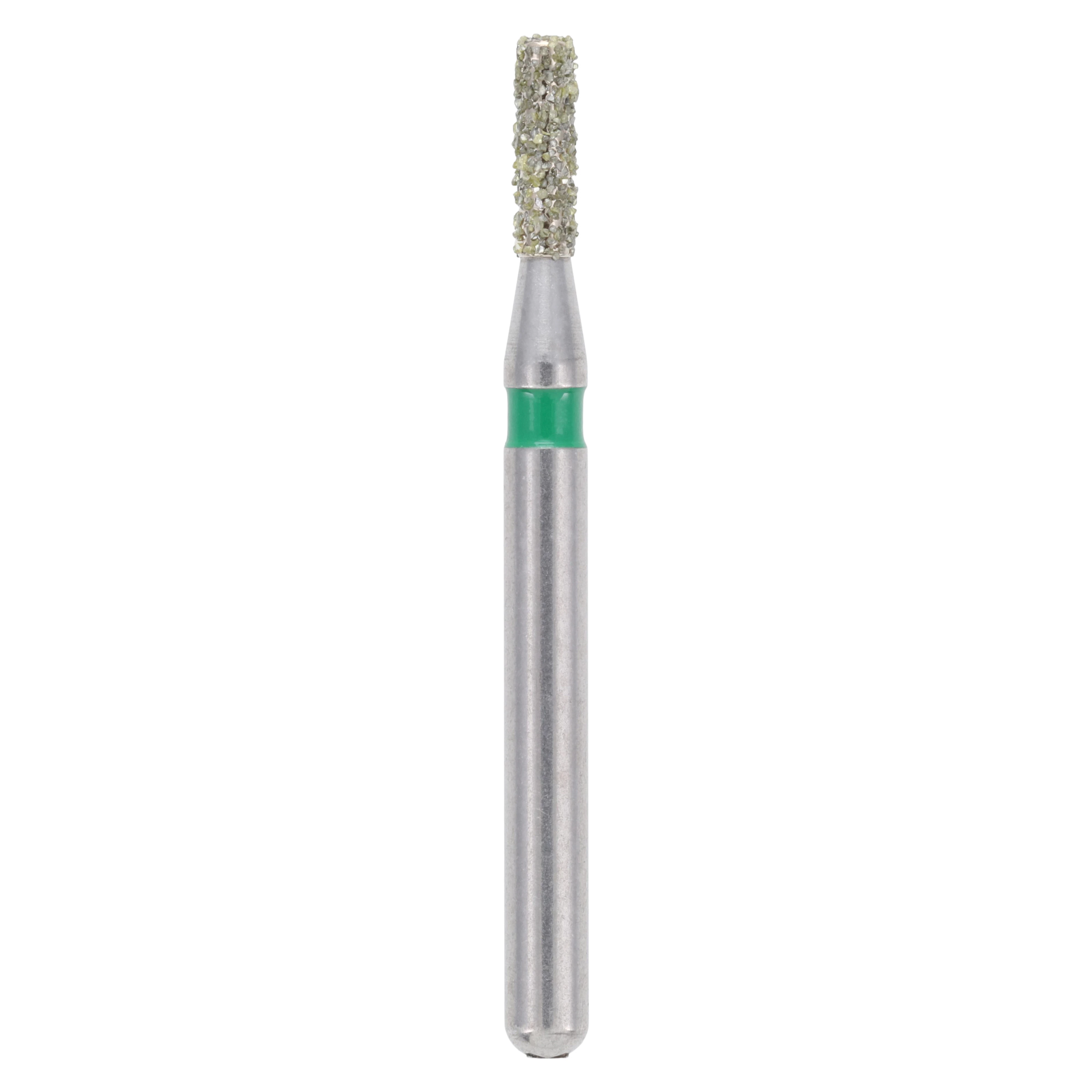 Meisinger FG Single-Use Diamonds, Flat End Cylinder, Coarse, #0712C, 1.2mm Diameter, 4.0mm Length, Green Ring, 25/Pk