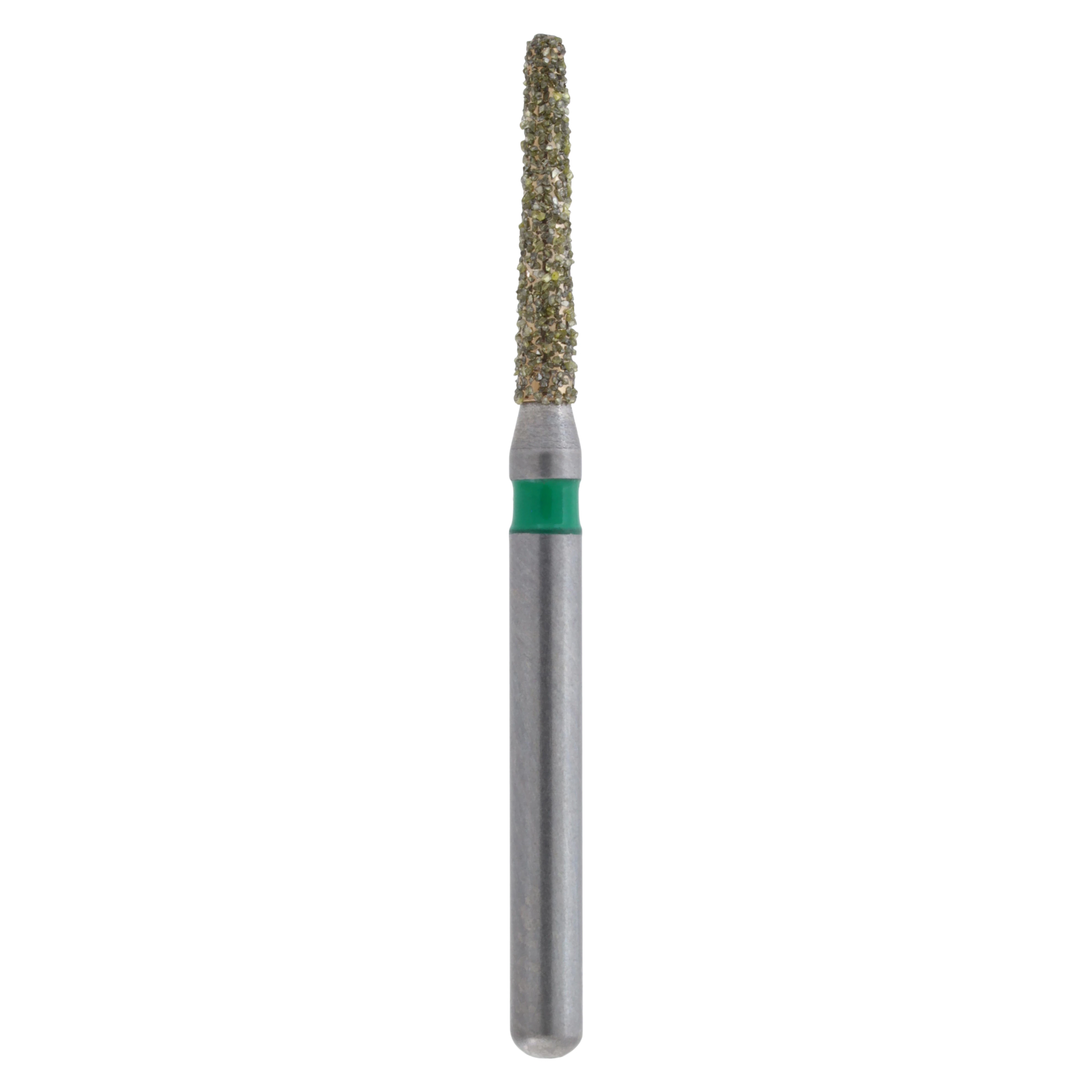 Meisinger Single-Use Sterile Diamond Bur, Friction Grip, Tapered Round End, #1114.8C, 1.4 mm Head Diameter, 8.0 mm Length, Coarse, Green, 25/Pk