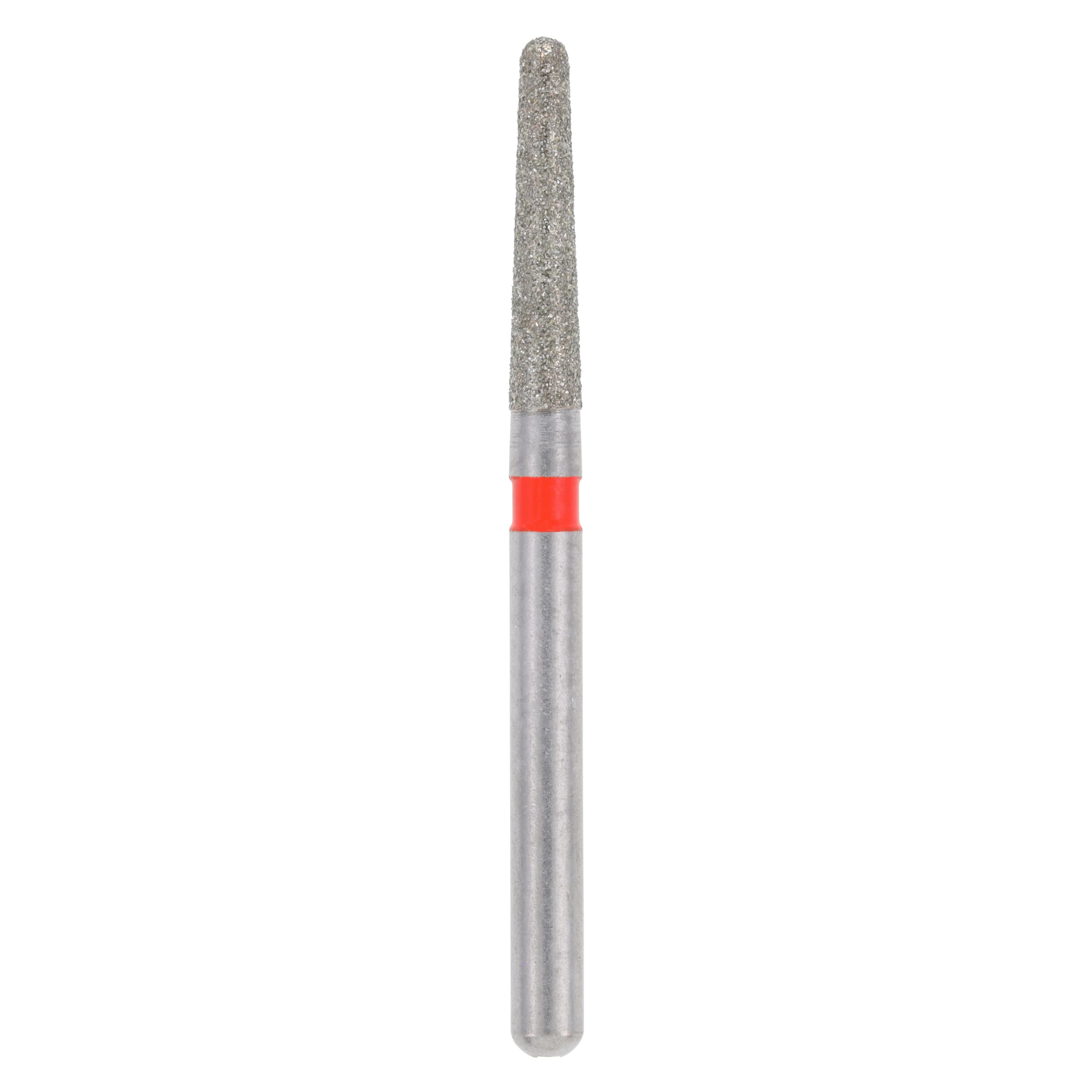Meisinger Single-Use Sterile Diamond Burs, FG, Tapered Round End, #1116.8F, 1.6 mm, Fine, Red, 25/Pk
