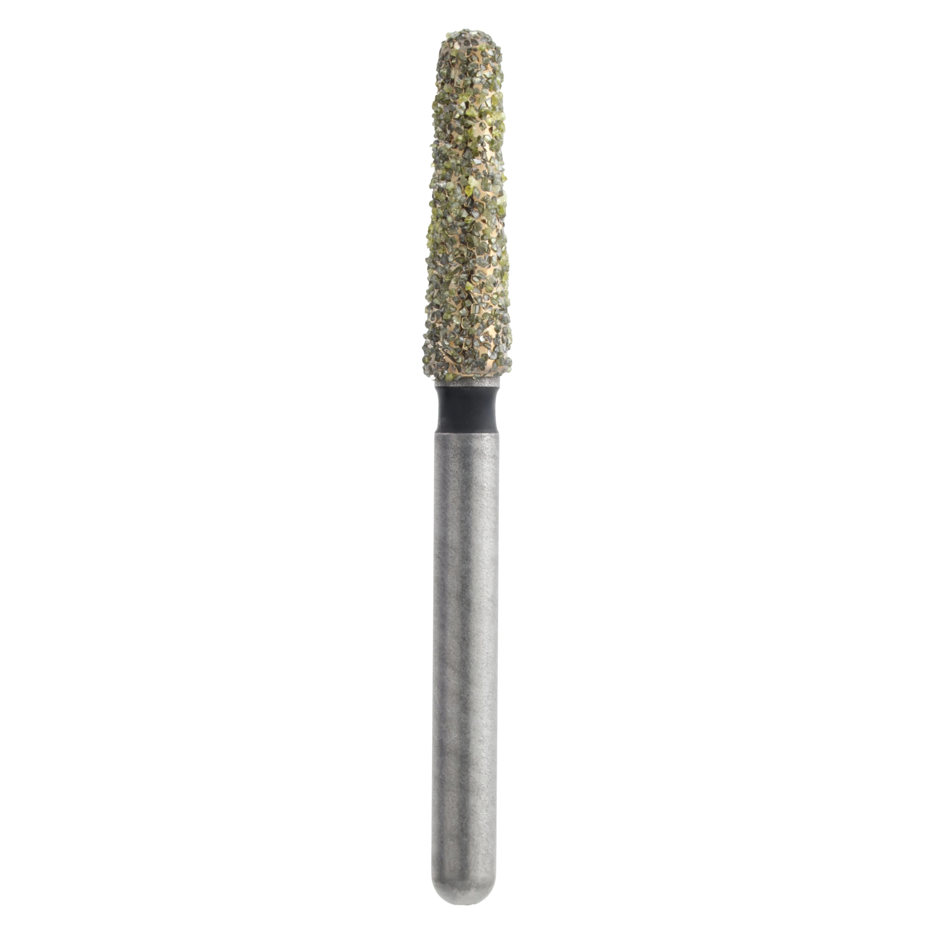 Meisinger Single-Use Sterile Diamond Bur, FG, Tapered Round End, #1121.8C, 2.1 mm, Super Coarse, Black, 25/Pk