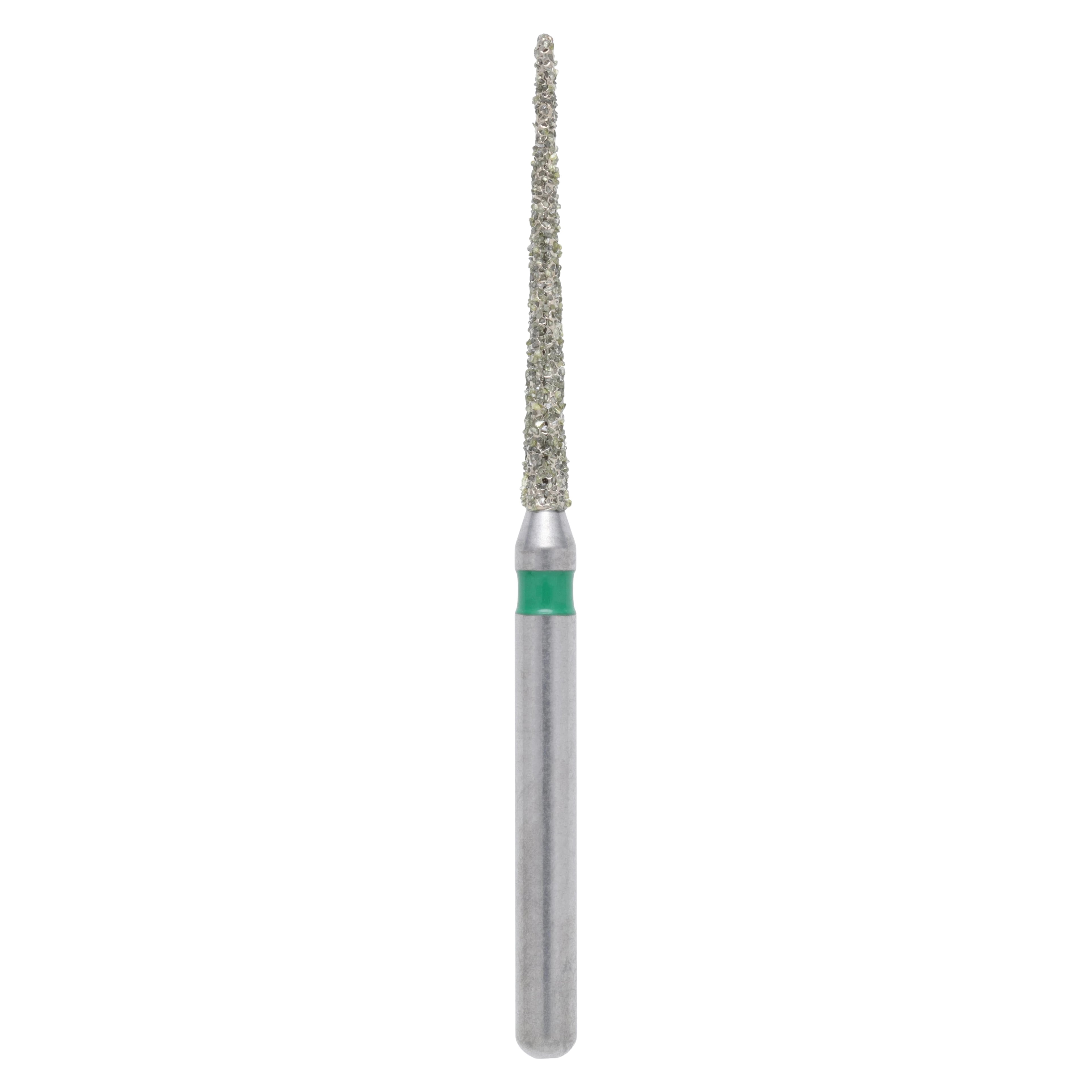 Meisinger Singles Disposable Diamond Bur, FG Friction Grip, Extra Long Needle, 1.2mm, Coarse, Green, 25/Pack, #1312.11C