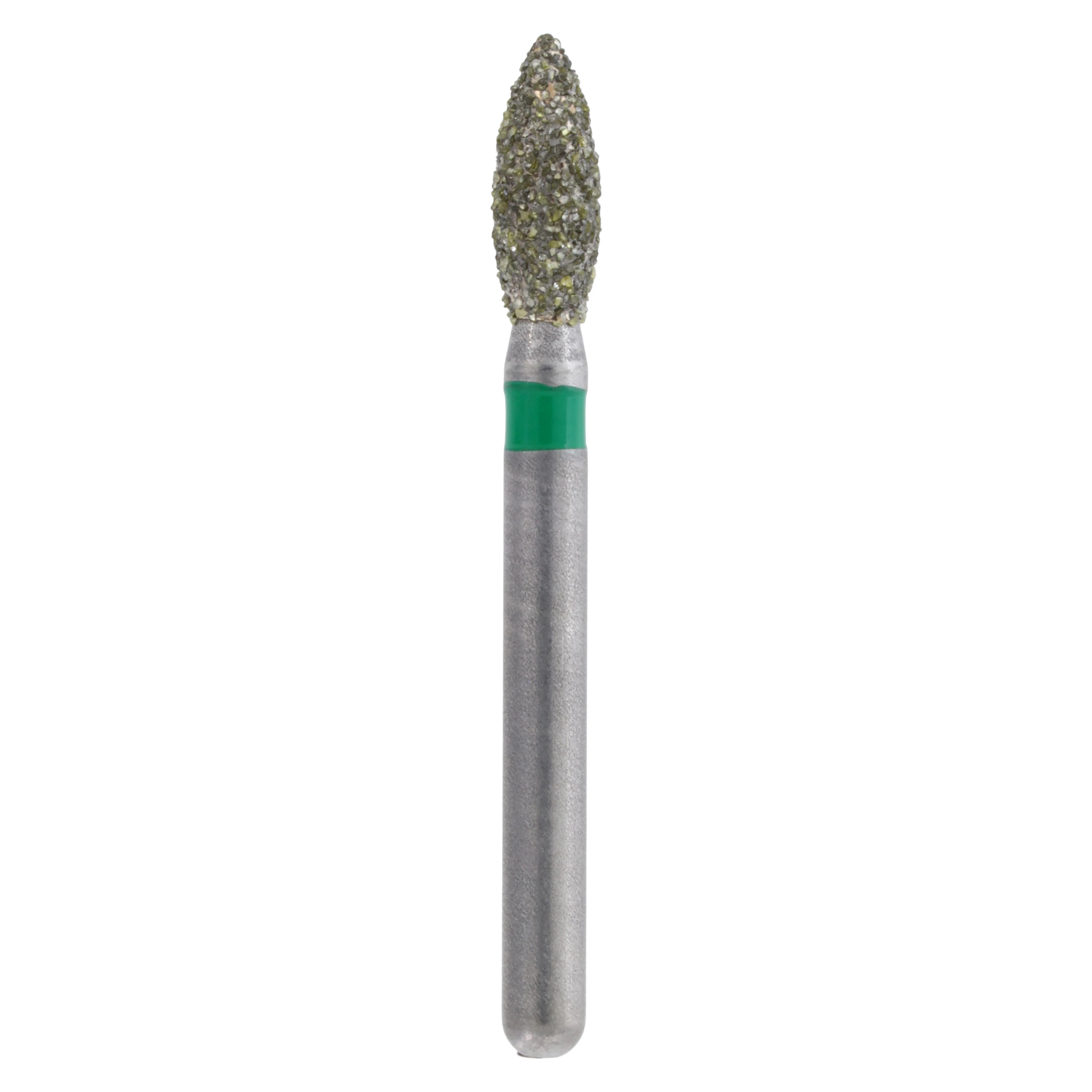 Meisinger Single-Use Sterile Diamond Burs, FG, Pointed Football, #1920C, 2.1 mm, Coarse, Green, 25/Pk