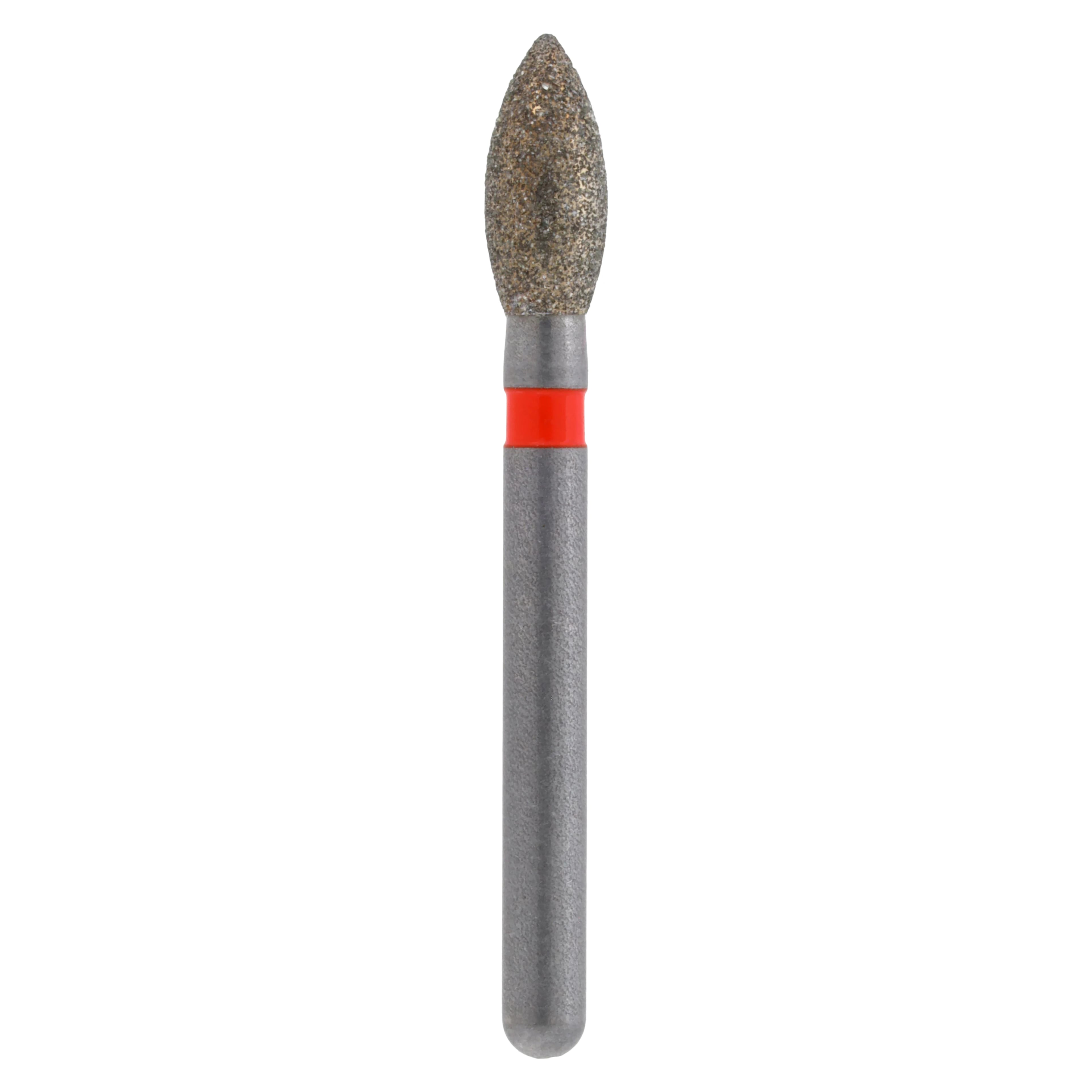 Meisinger Single-Use Sterile Diamond Bur, Friction Grip, Pointed Football, #1923F, 2.3 mm, Fine, Red, 25/Pk