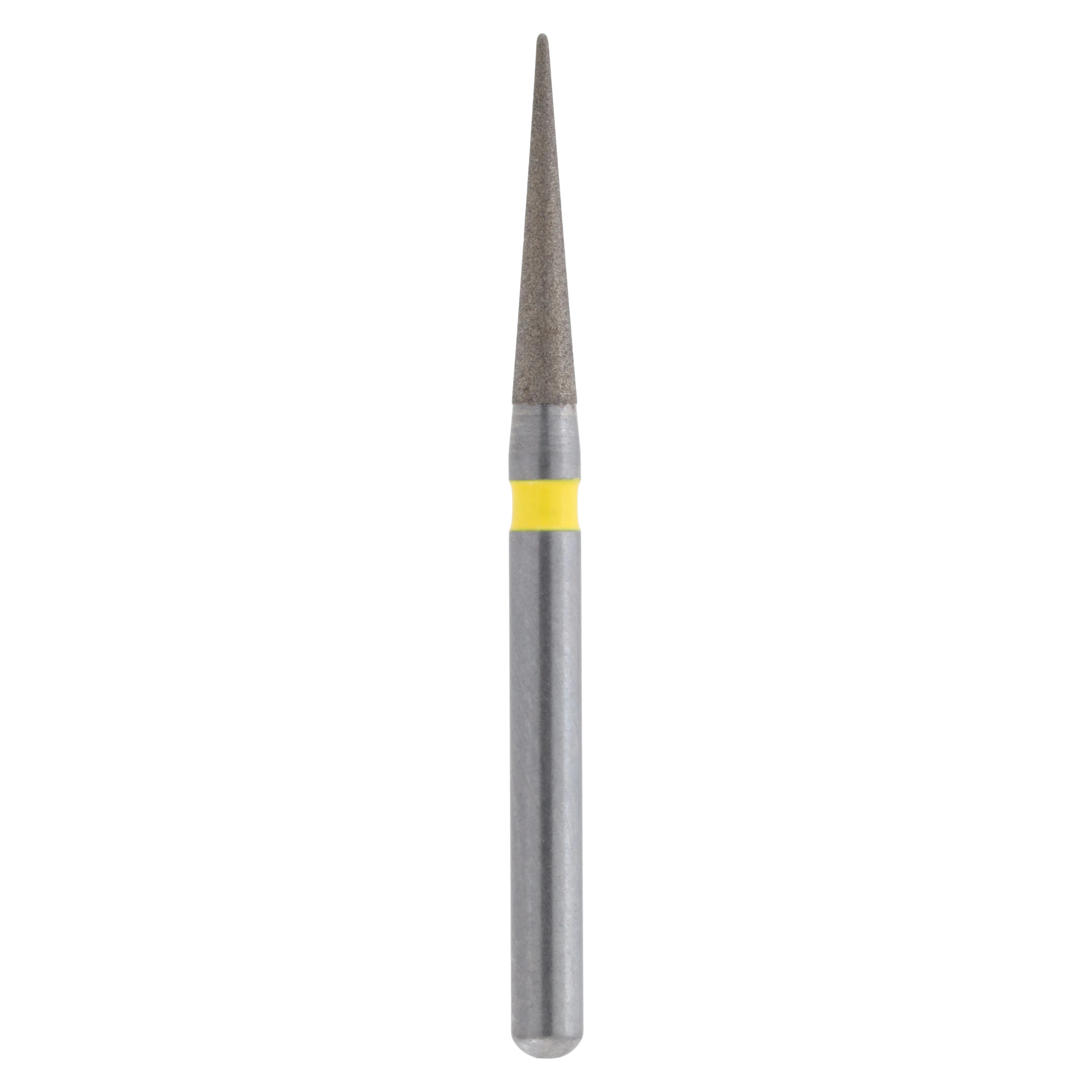 Meisinger FG Single-Use Diamonds, Extra Fine, #3314.8VF, Pointed Needle, 1.4mm Diameter, 8.0mm Length, Yellow, 25/Pk