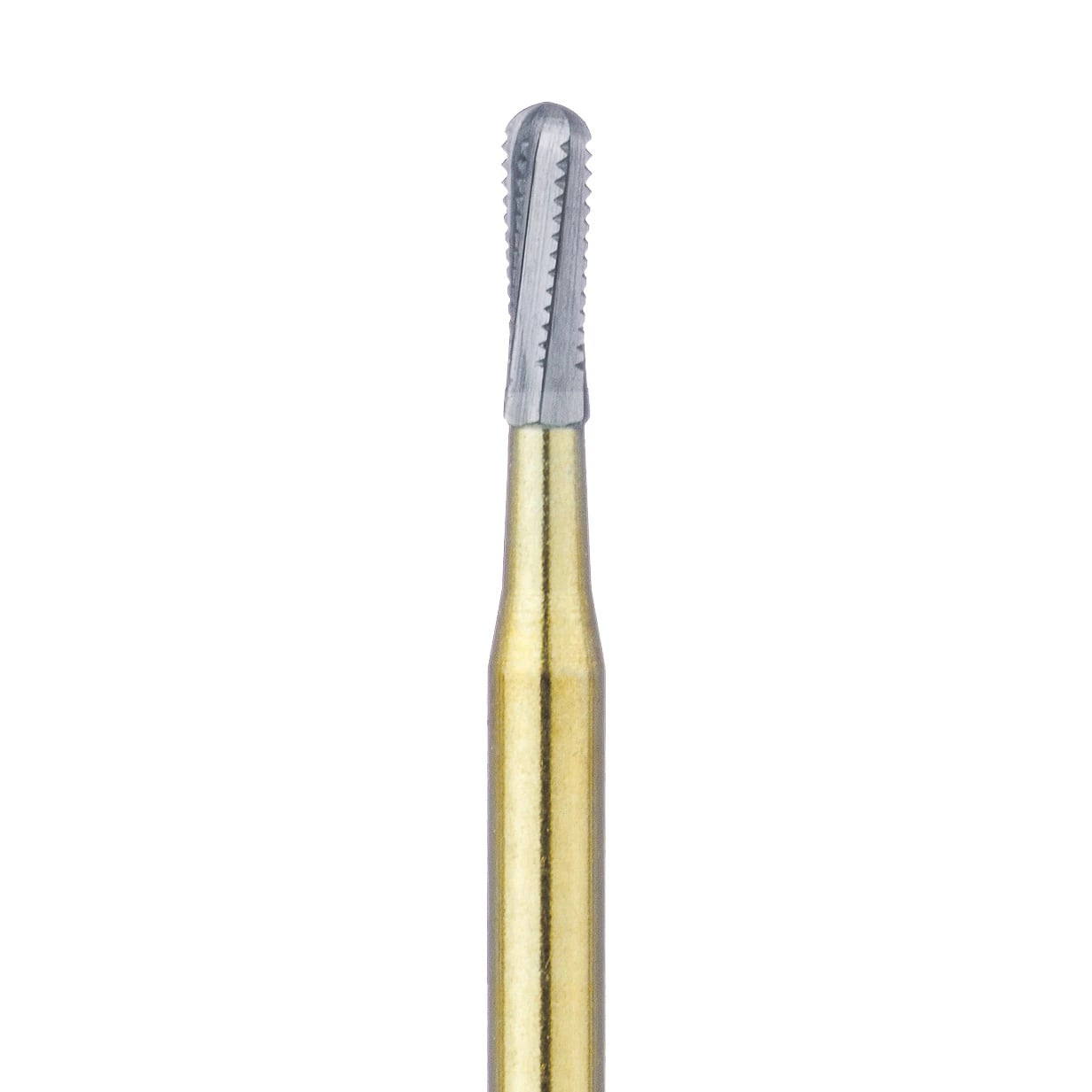 Meisinger Crown Cutting Carbide Bur HM G37RS FG, Tungsten Carbide Cylinder Round End, 1.2mm Head, 5/Pk, HMG37RS-012