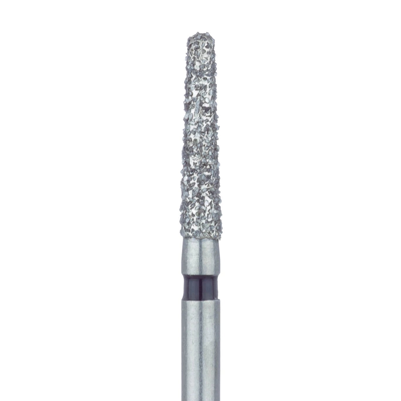 Meisinger 856H-018-FG Super Coarse Diamond Bur, Round End Taper (Chamfer), Friction Grip, 1.8 mm Head Diameter, 8.0 mm Head Length, Black Ring, 5/Pkg