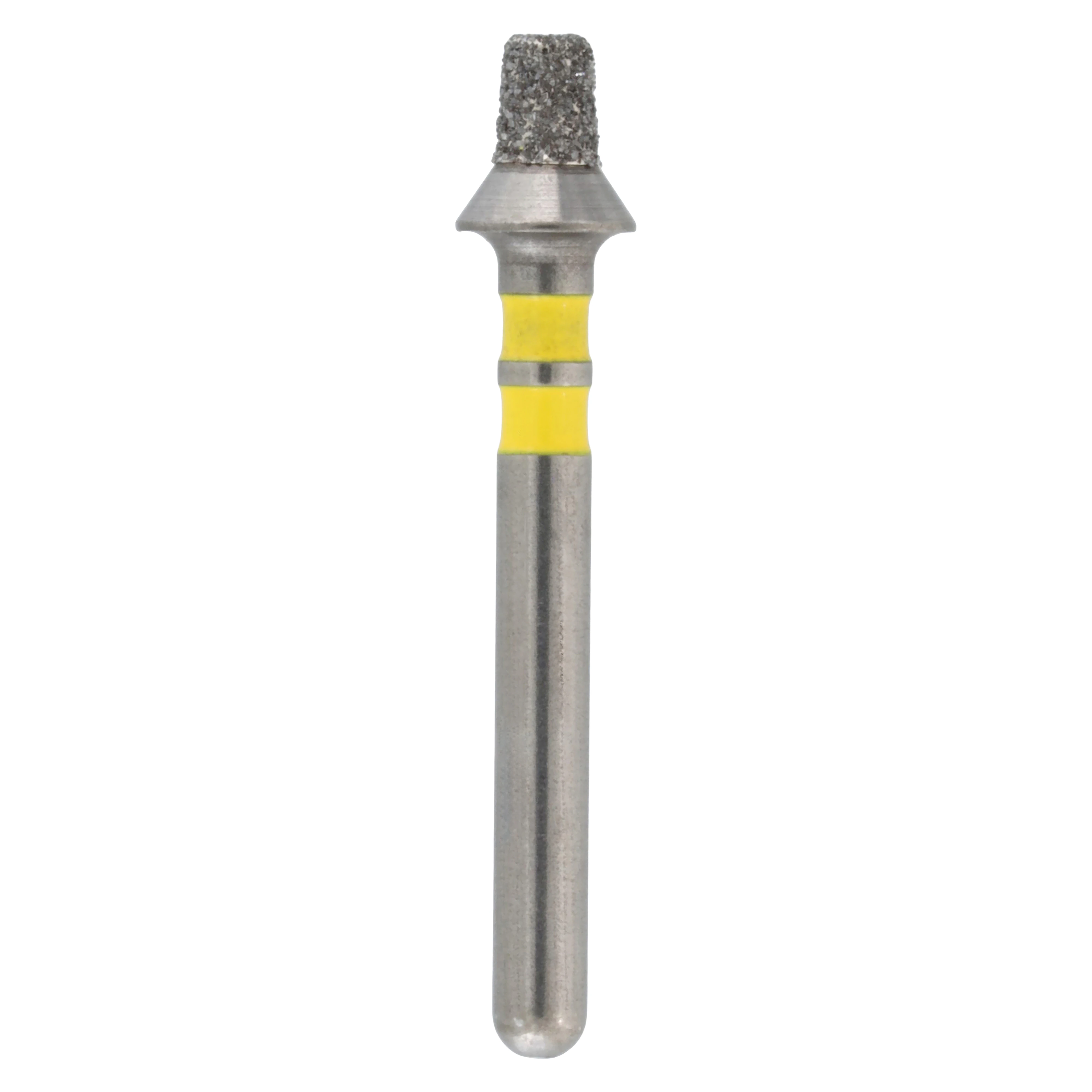 Meisinger 828TY-017 FG Tapered Occlusal Reduction Diamond Bur, Coarse, Yellow, 1.7mm Head, 2.0mm Depth, 5/Pack