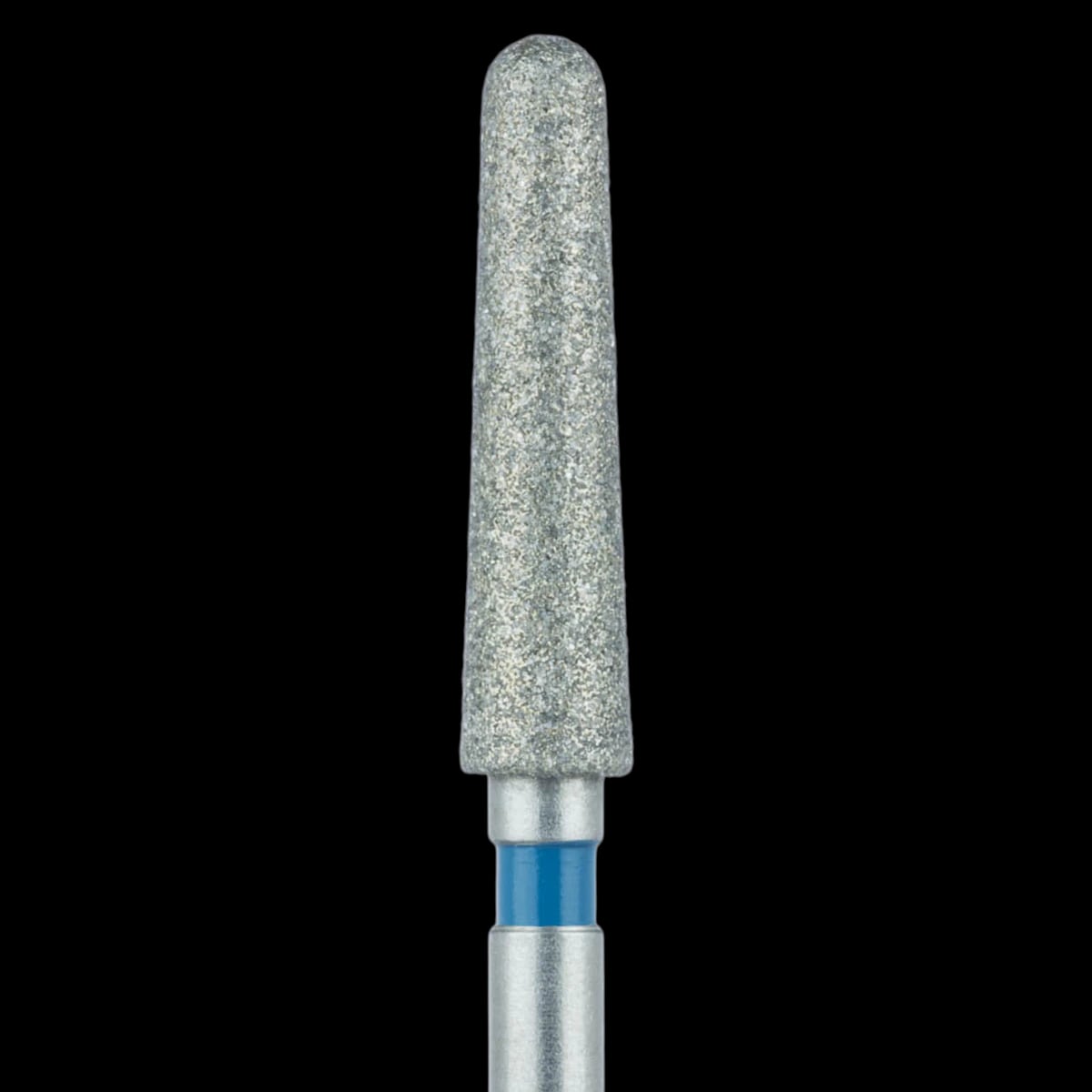 Meisinger Zirconia Diamond Bur, FG, Round End Taper, Medium Grit, Blue Ring, 2.4 mm Head Diameter, 10 mm Head Length, 5/Pack, #852Z4-024