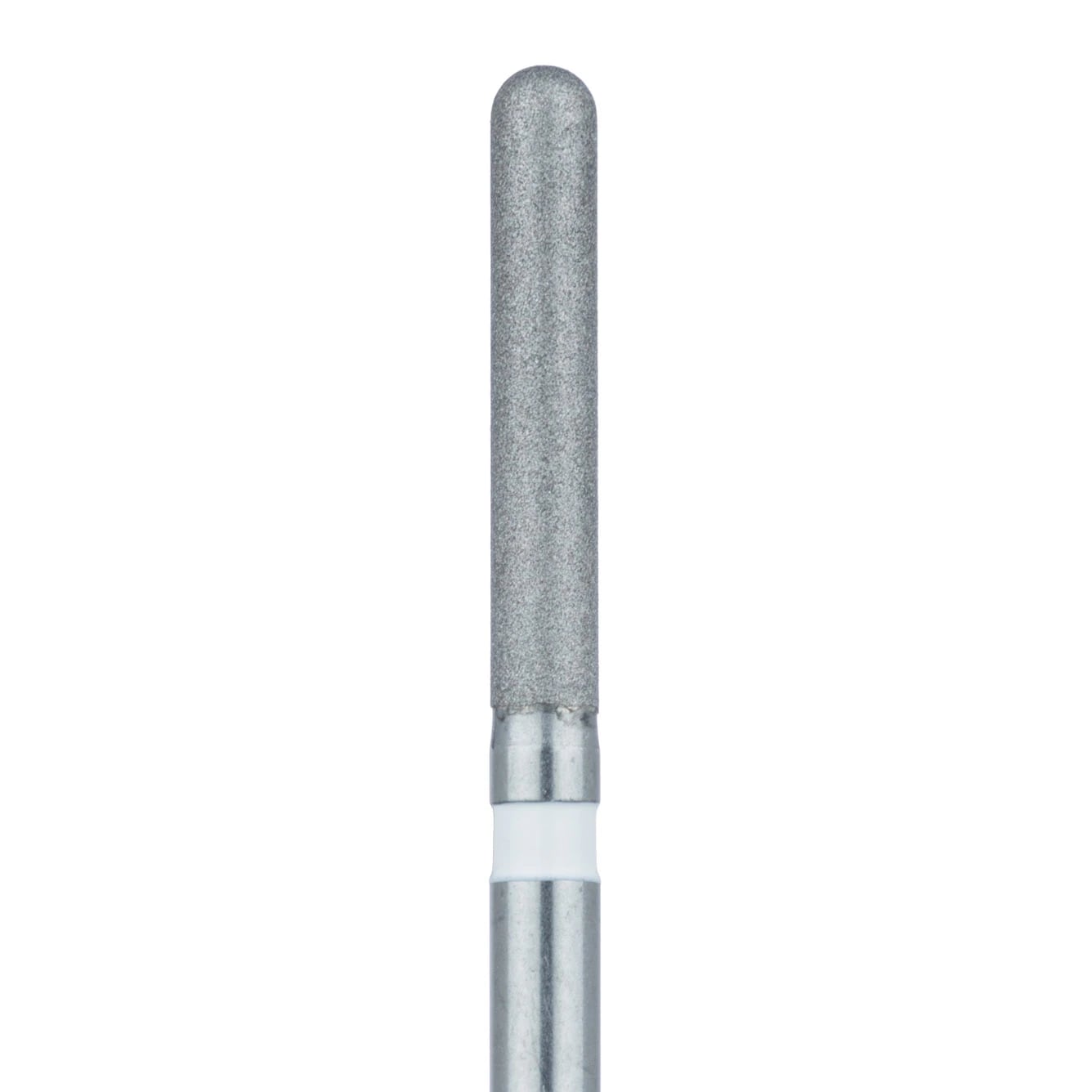 Meisinger 881Z1-017-FG Zirconia Diamond Bur, Round End Cylinder, Ultra Fine Grit, White Ring, 1.7 mm Head Diameter, 9.5 mm Head Length, Friction Grip, 5/Pkg