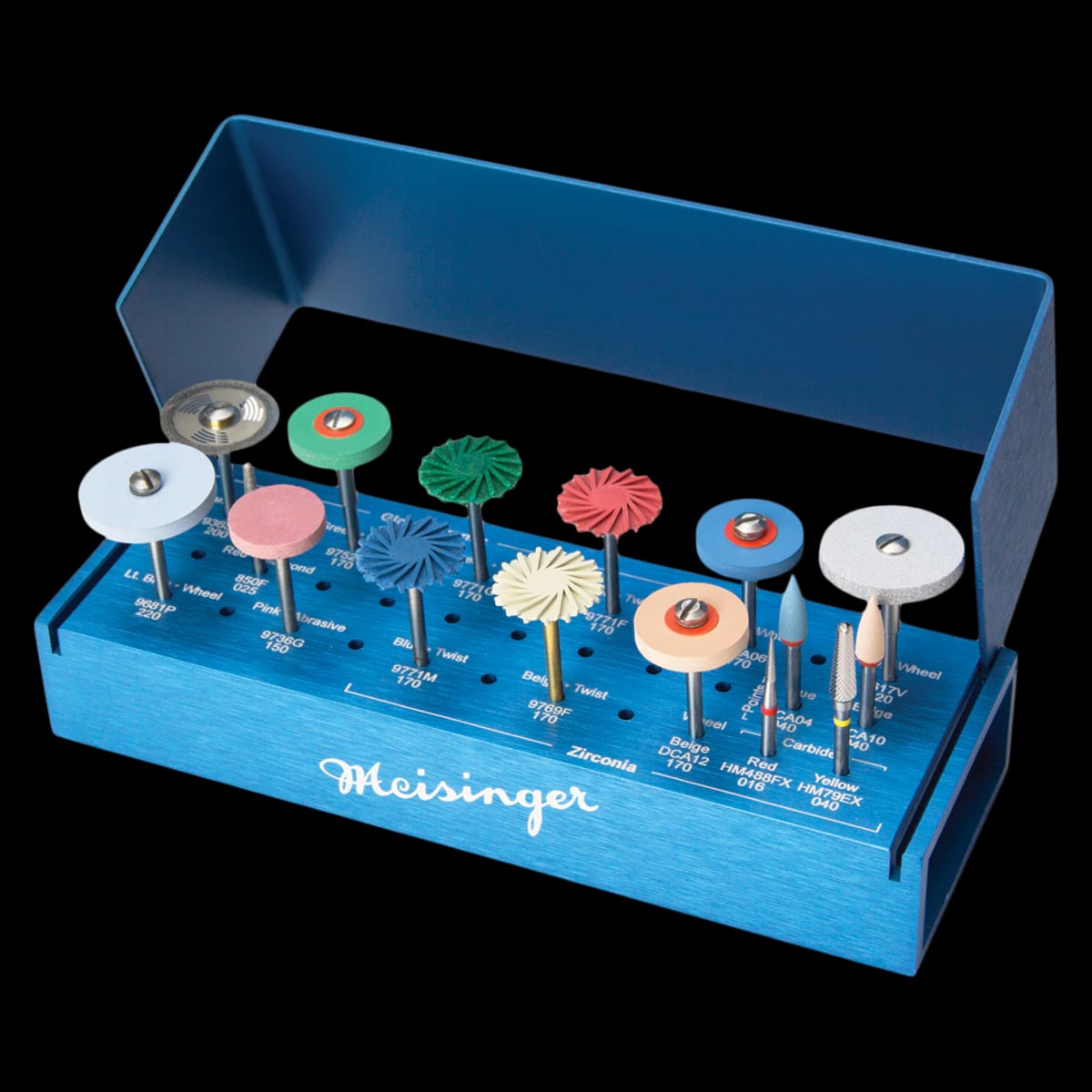 Meisinger Universal Extraoral Shaping and Polishing Kit DSU21 according to Dentsply Sirona, 17-Piece Set