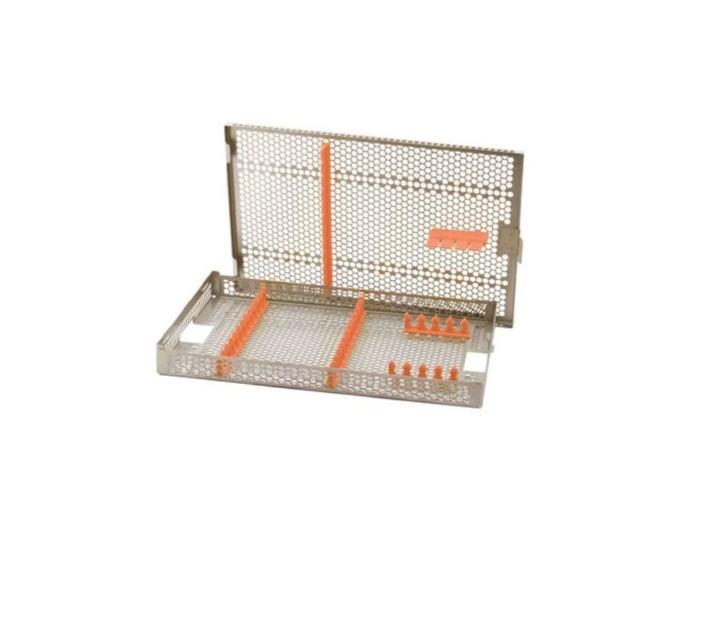Meisinger BWT02 IMPLANTACC Stainless Steel Hand Instrument Wash Tray, 280mm x 34mm x 183mm, 16-Instrument Capacity