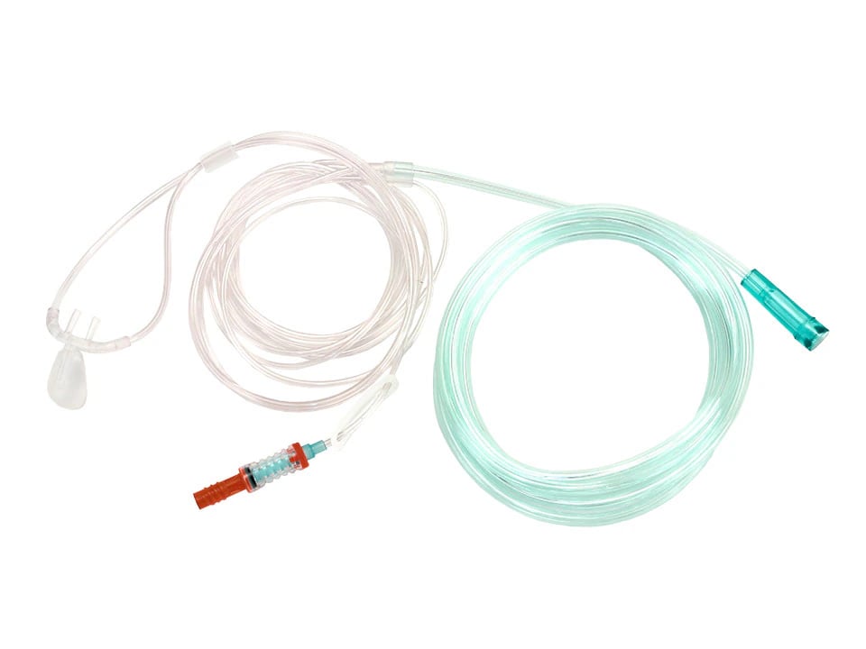 Masimo Nomoline-O CO2 Sampling Cannula, Pediatric, Nasal/Oral, 2m, Disposable, 25/Box