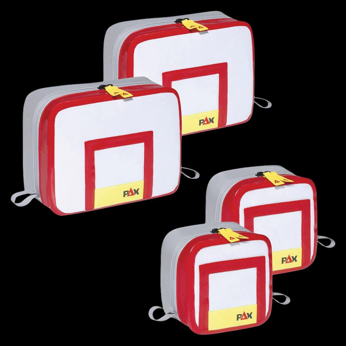Pax USA Inner Pouch Bags, Red/White, Zipper Closure, No Handle, Set of 1