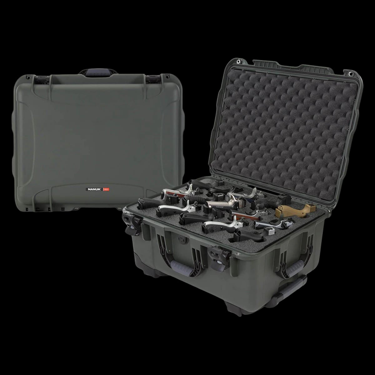 Nanuk 950 Hard Case with Foam for 15UP Olive, 22.8x18.3x11.7"