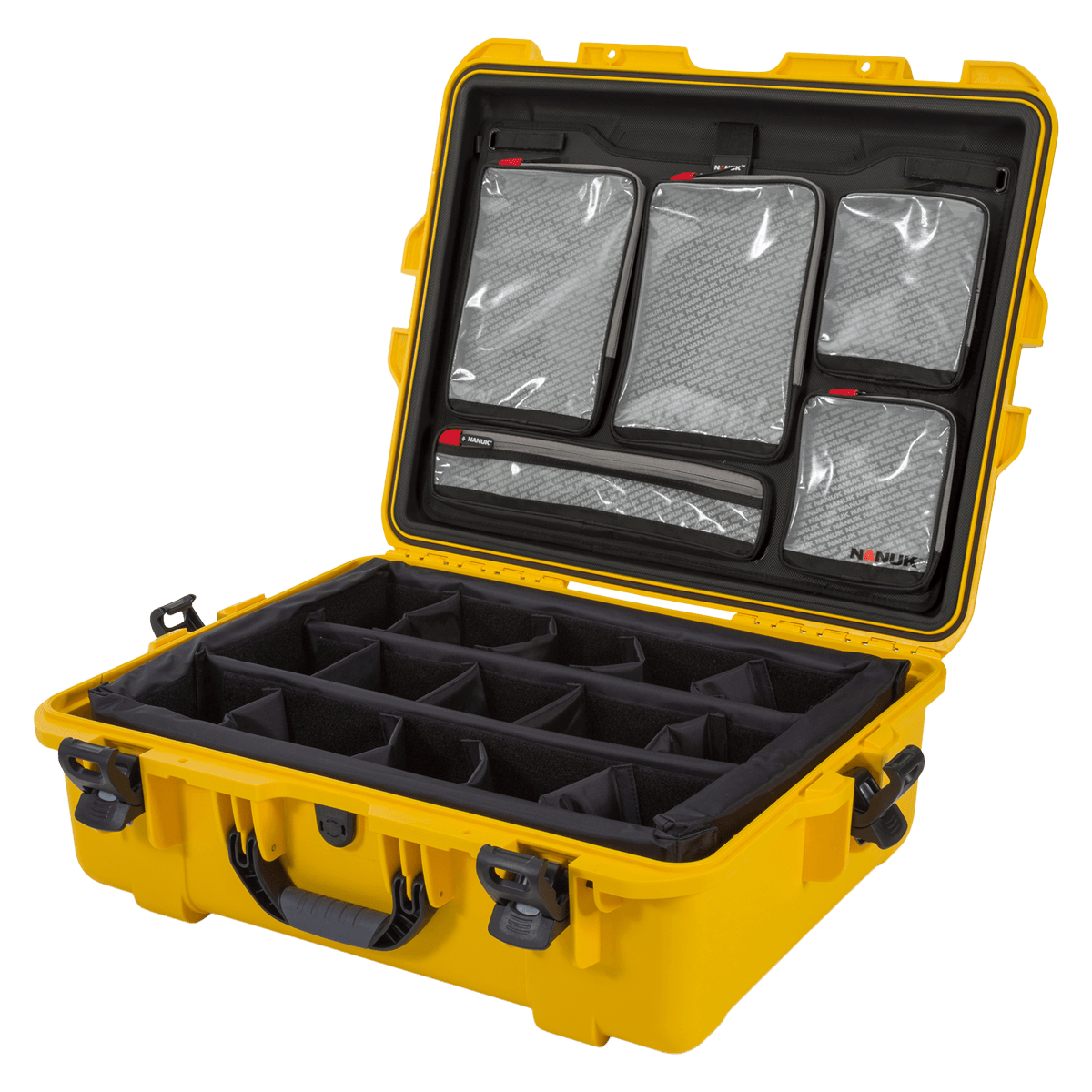 Nanuk 945 Hard Case with Lid Organizer/Dividers, Yellow, 25.1 x 19.9 x 8.8 in, Carry Handle