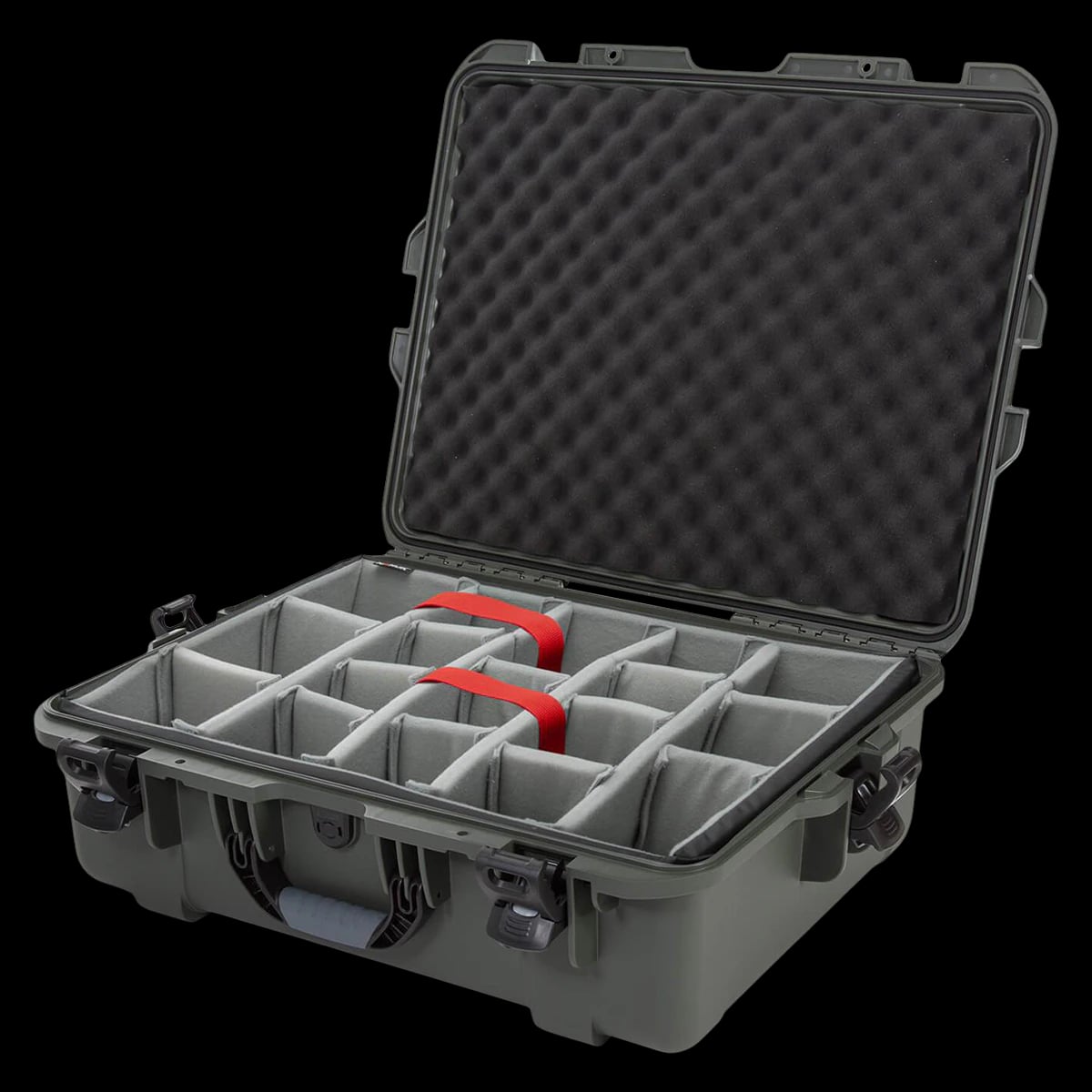 Nanuk 945 Case with Padded Divider, Olive, 25.1 x 19.9 x 8.8 in, Carry Handle