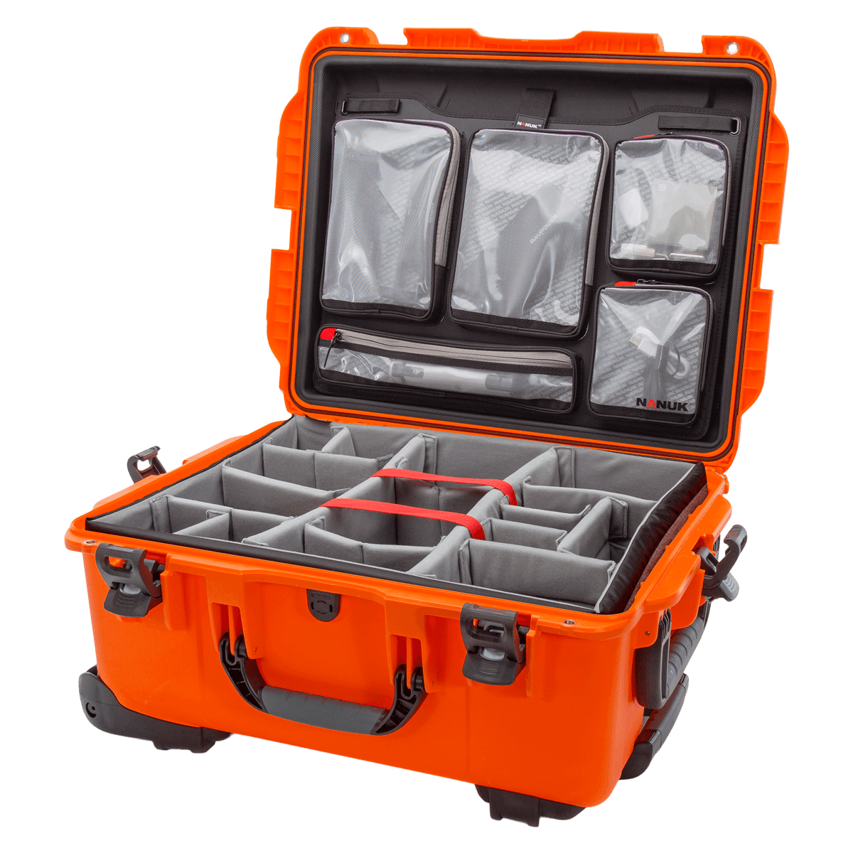 Nanuk 955 Waterproof Hard Case with Lid Organizer Divider, Orange, 25.6 x 20 x 11.8 in