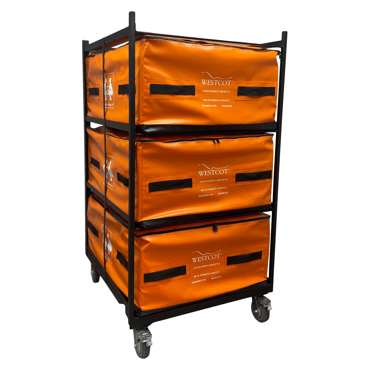 WestCot All Terrain Storage Cart, Aluminum with Deployment Bags and Disposable Linens (6 Person Cot Package)