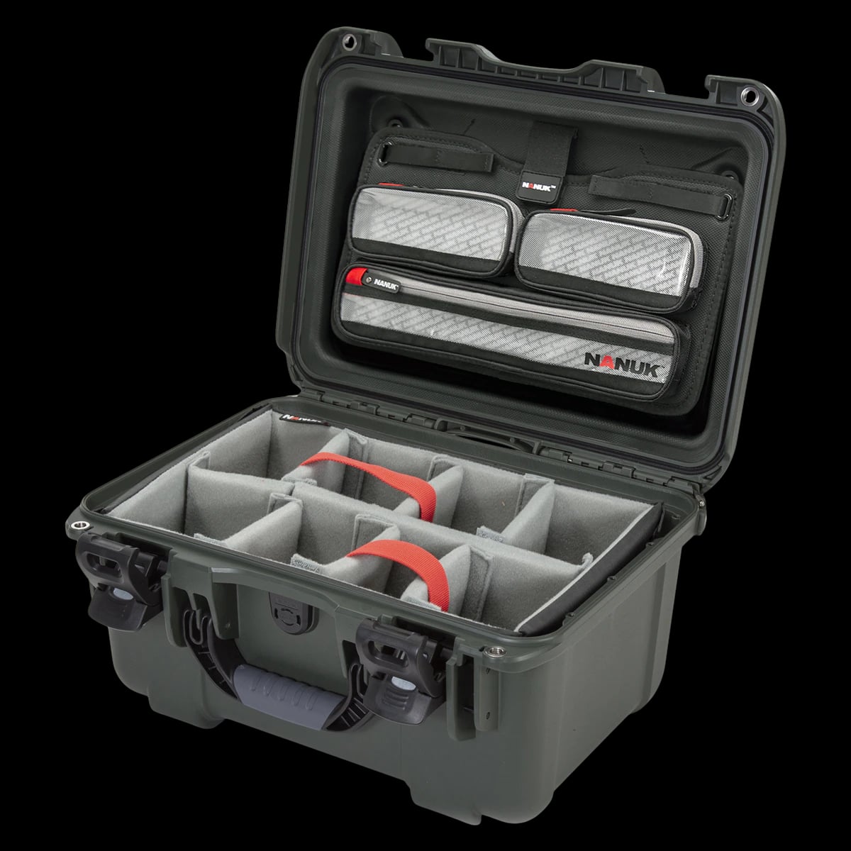 Nanuk 918 Waterproof Hard Case with Lid Organizer Divider, Olive
