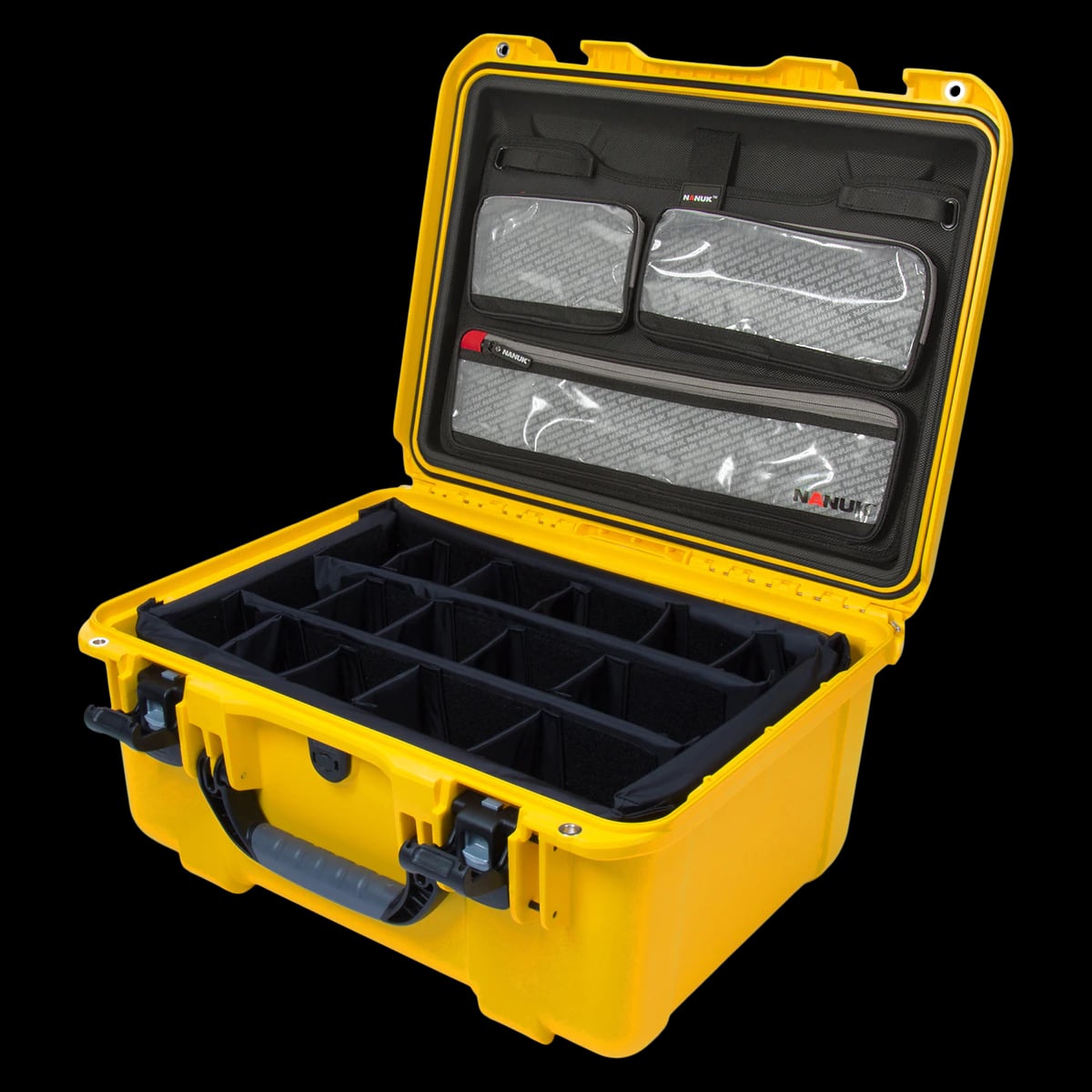 Nanuk 933 Waterproof Hard Case with Lid Organizer Divider, Yellow