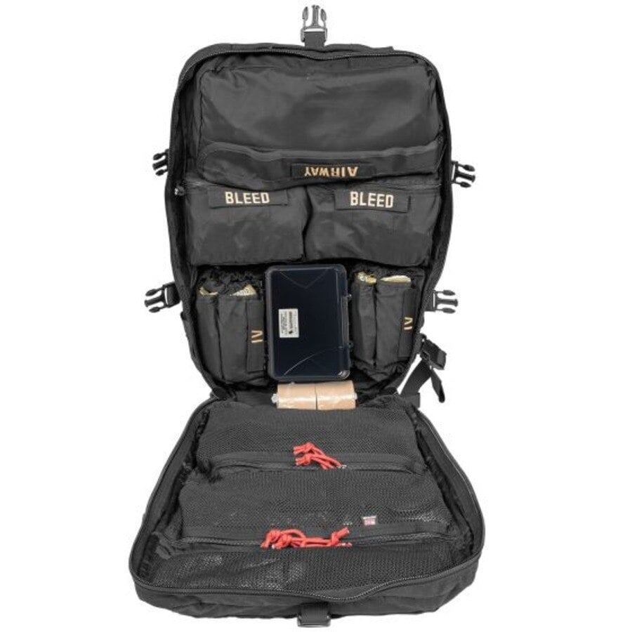 North American Rescue NAR4 Aid Pouch, 6x6, Black, Zipper Closure