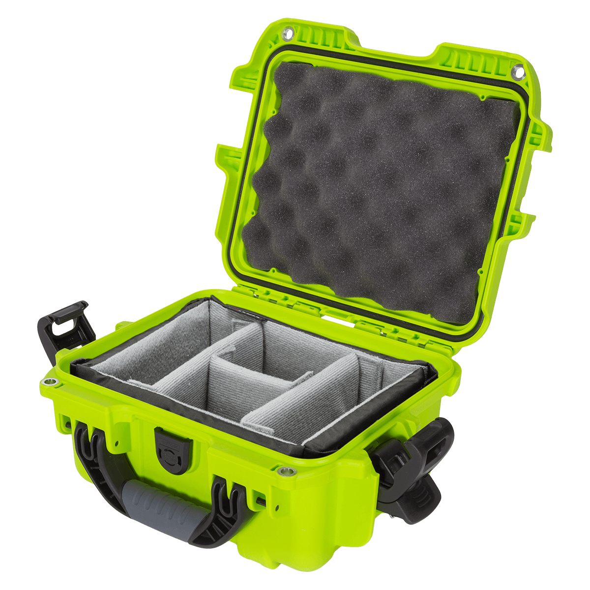 Nanuk 905 Waterproof Case with Padded Divider, Lime, 12.5 x 10.1 x 6 in