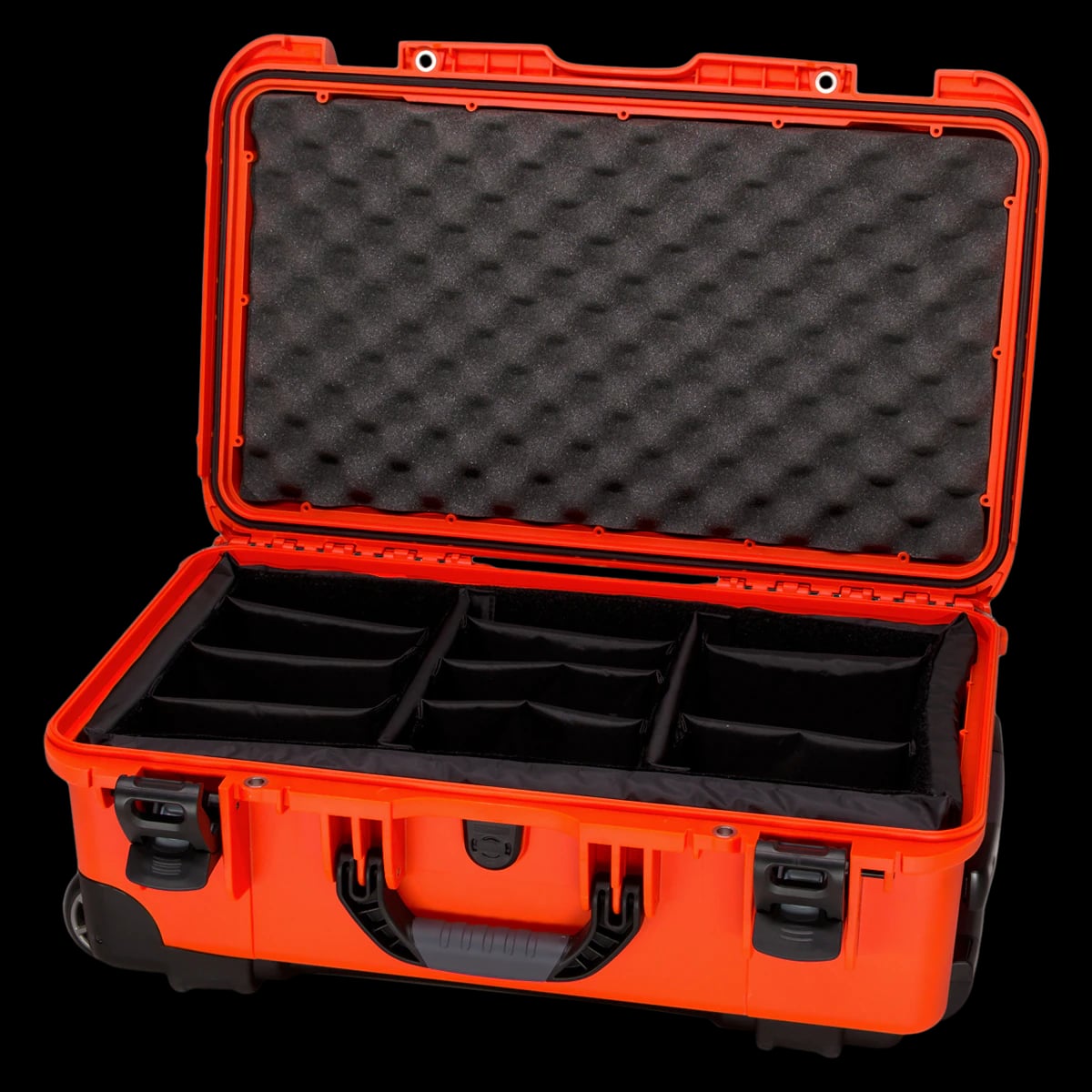 Nanuk 935 Waterproof Case with Padded Divider, Orange, 22x14x9"