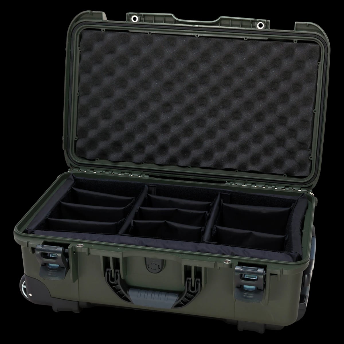 Nanuk 935 Waterproof Case with Padded Divider, Olive, 22x14x9"