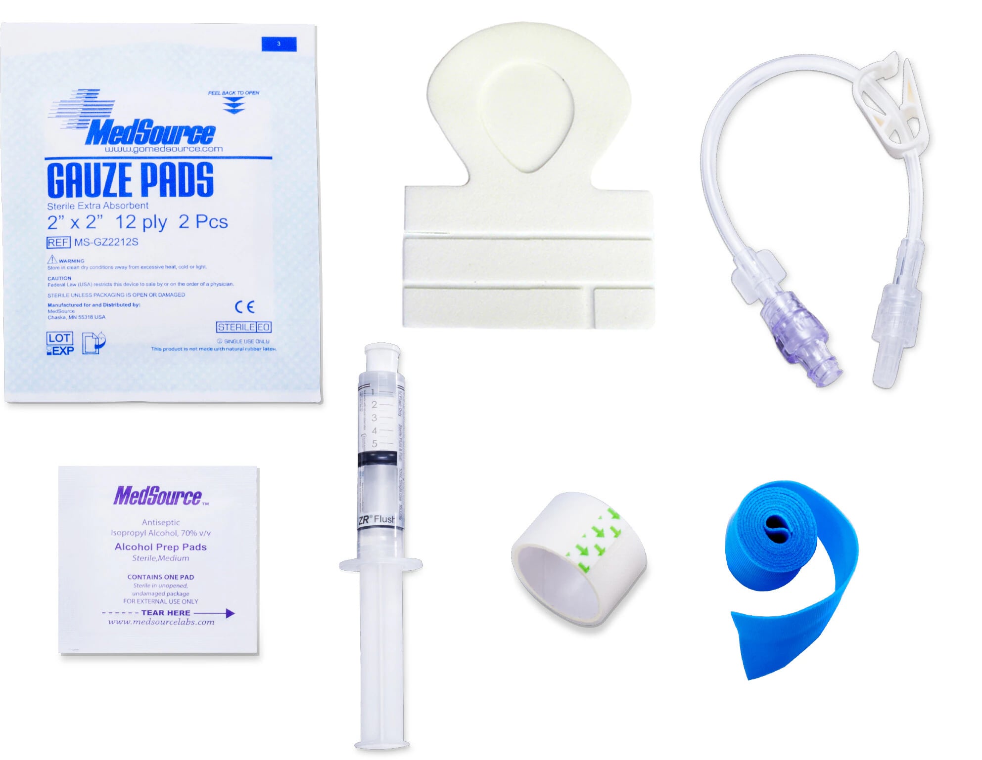 IV Start Kit with Extension Set, Dressing (Medsource International)