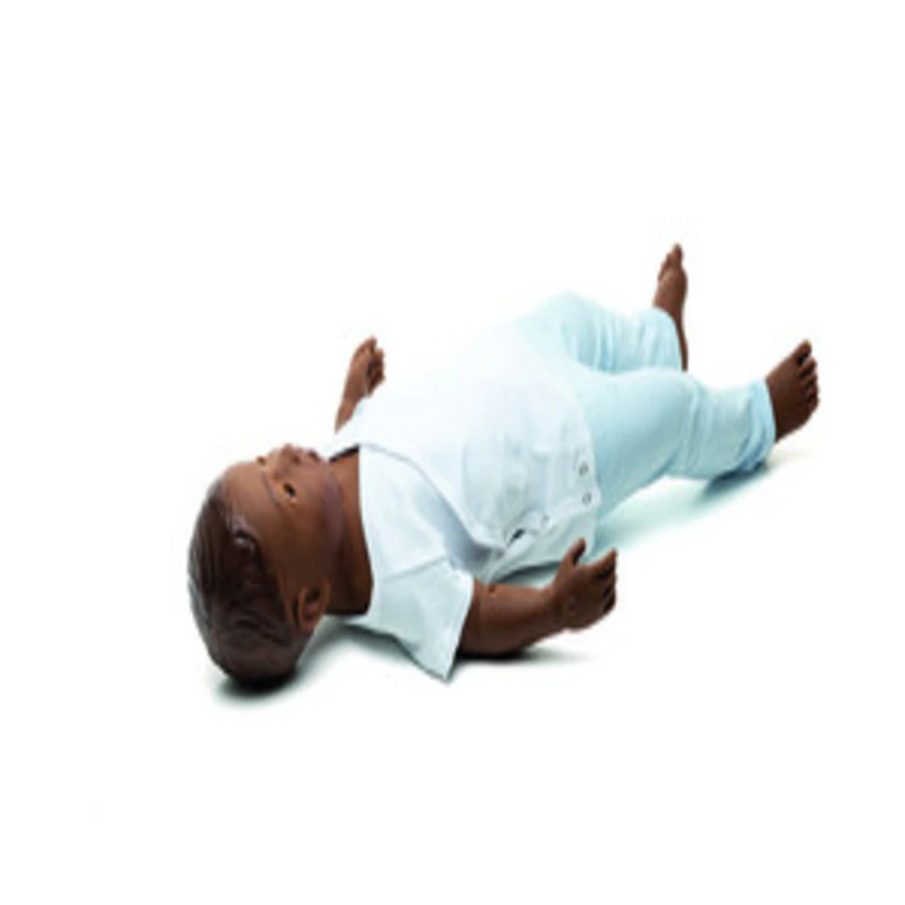 Laerdal SimBaby Full Body Training Manikin, 28" Dark Skin Female Baby with QCPR Technology, Includes NiMH Battery, Clothing, Trolley Bag, and Accessories