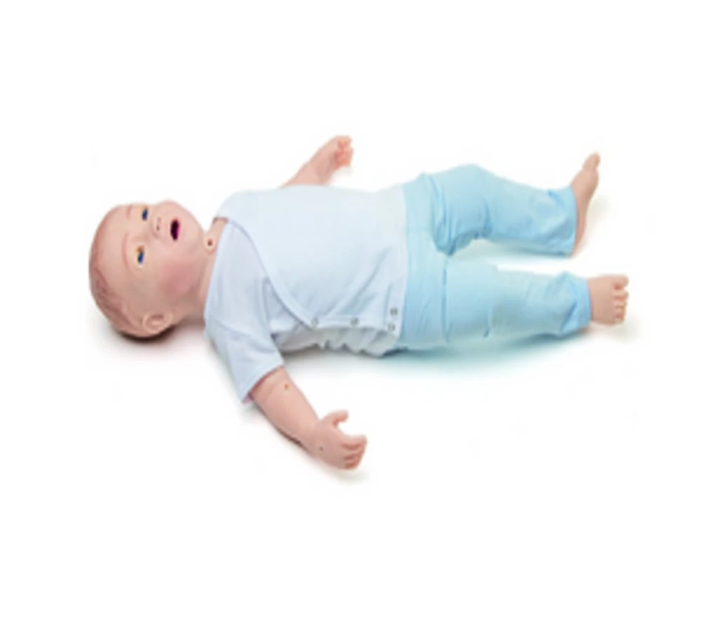 Laerdal SimBaby Full Body/Tracheostomy Training Manikin, 28" Light Skin Baby, with Clothing, Trolley Bag, and Accessories