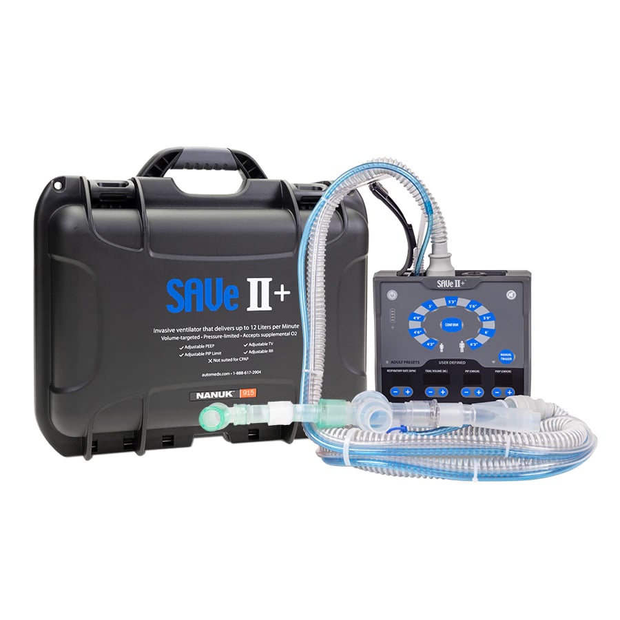 Safeguard Medical Save II+ Auto Ventilator, Portable, 6.5 x 6.25 x 2 in