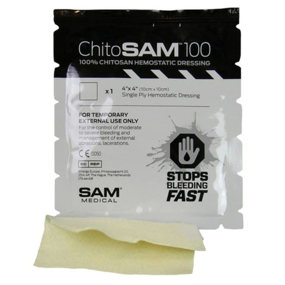 ChitoSAM 100 Hemostatic Dressing, Individual Bleeding Control Non-Woven Dressing