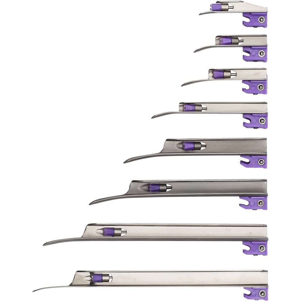 SunMed Intubrite Laryngoscope Blade, Miller #3, Medium Adult, Stainless Steel, Disposable