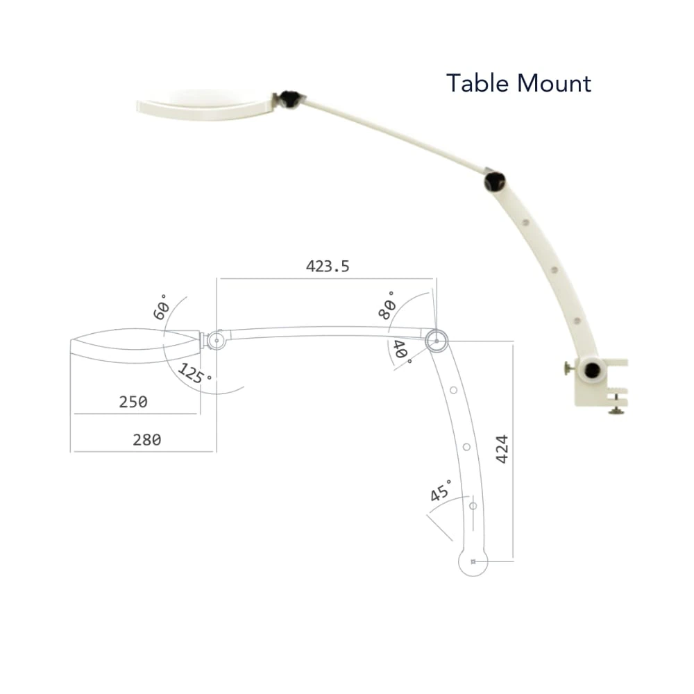 Luxor 100 LED Exam Light, Desk Mount, 17W
