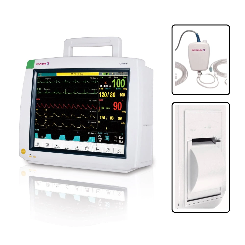 Infinium Medical Omni II Vital Signs Monitor with CO2 and Printer, 12" Display