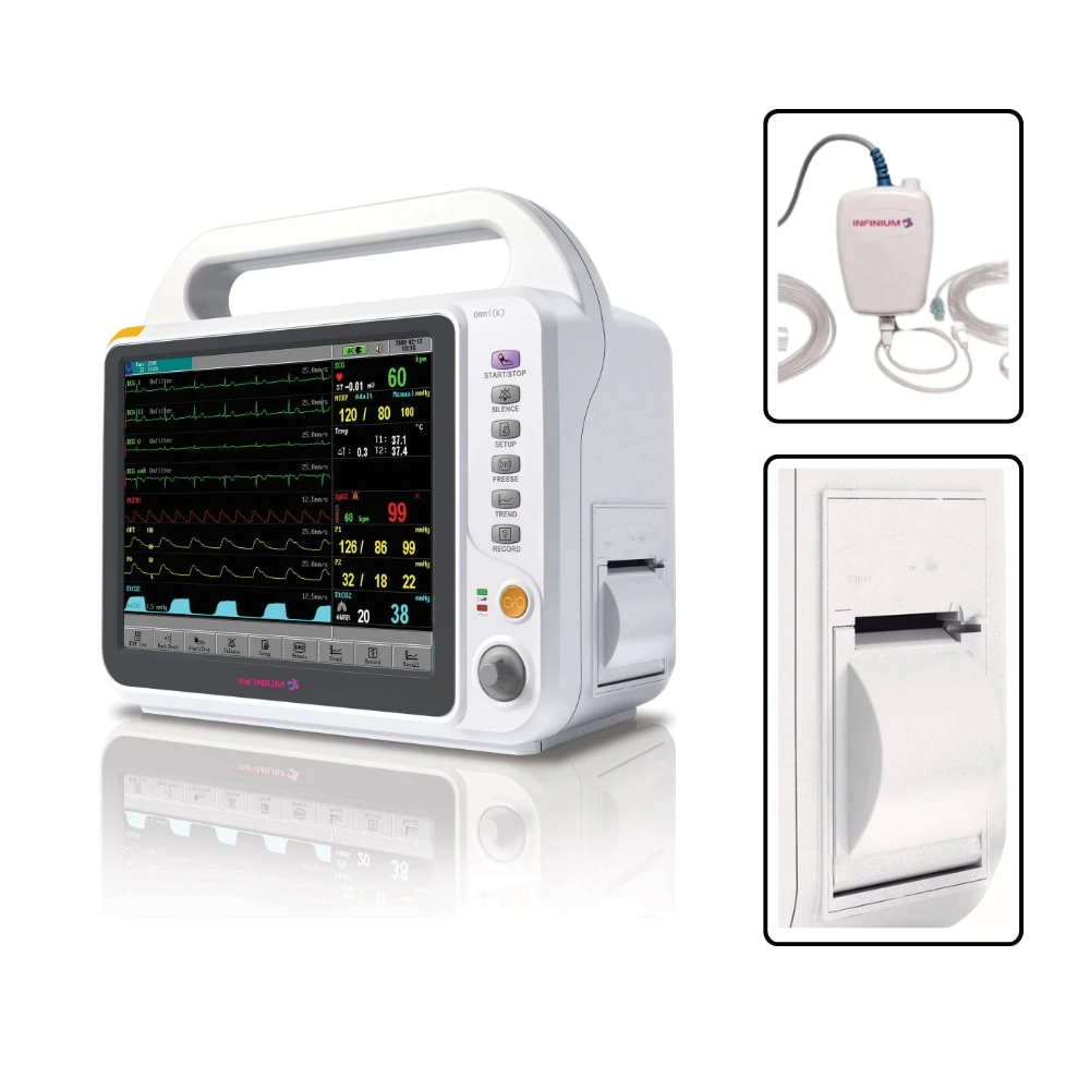 Infinium Medical Omni K Patient Monitor with CO2 and Printer, 10.5" Touchscreen, AC/Battery Operated, Portable