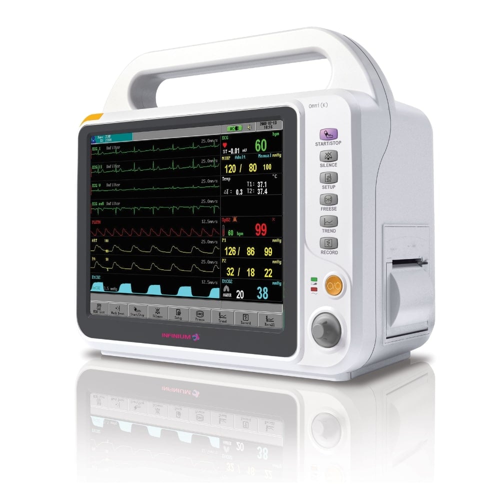 Infinium Medical Omni K Patient Monitor, 10.5" Touchscreen, AC/Battery Operated, Portable
