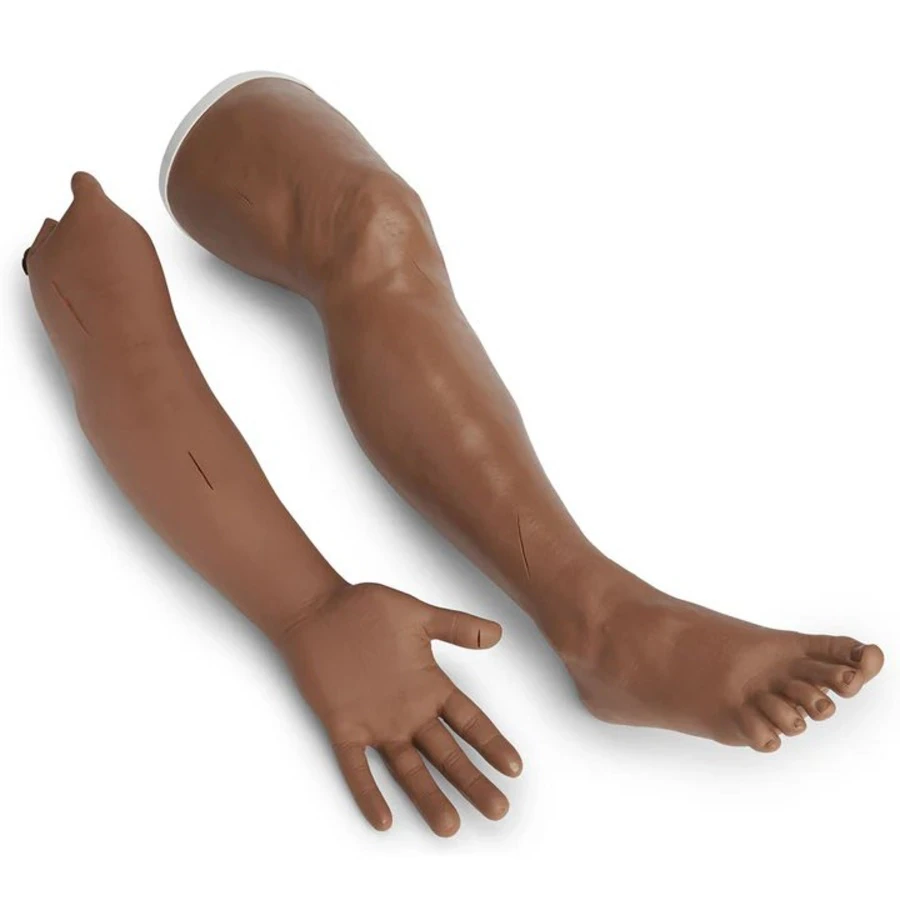 Life/form Arm/Leg Suture Training Simulator, Medium Skin Set, Flexible Soft Vinyl, 3 Pre-Existing Wounds, Each