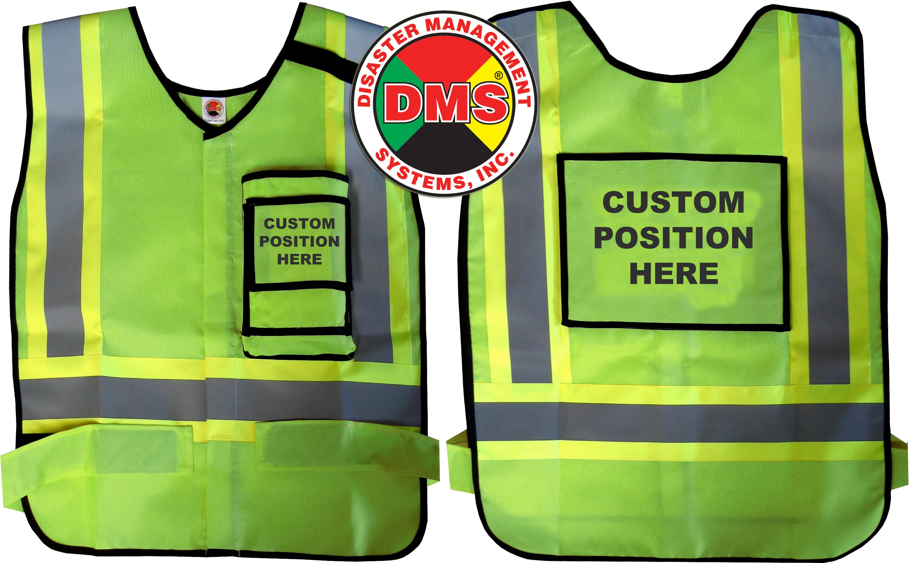 Disaster Management Lime Green Dynamic Vest, One Size Fits Most