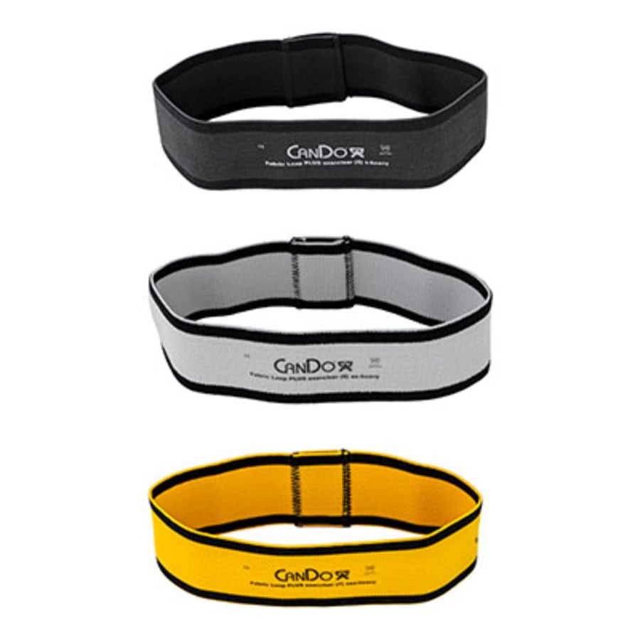 CanDo Loop Plus 8" Exercise Loop, Black/Silver/Gold (Set of 3)