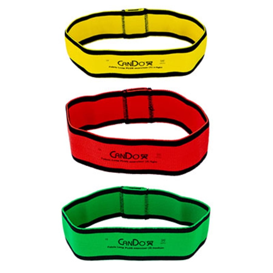 CanDo Loop Plus 8" Exercise Loop, Yellow/Red/Green (Set of 3)