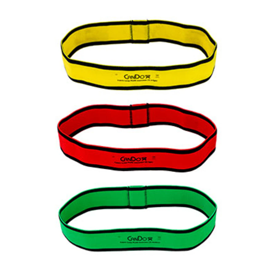 CanDo Loop Plus Exercise Band, 12" Loop, Yellow/Red/Green (3-Pack)