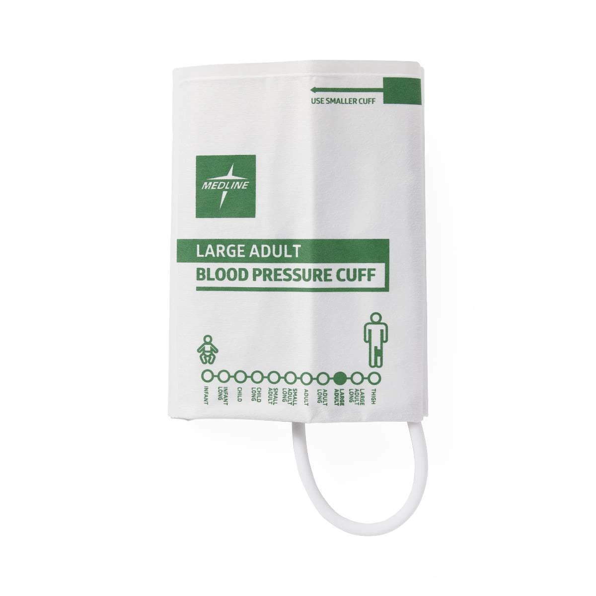 Medline Blood Pressure Cuff, Large Adult, with Bayonet Connector, Latex-Free, 5/Bag