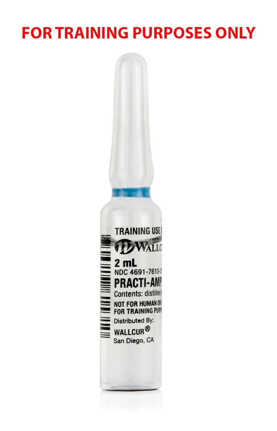 Practi-Amp Simulated Medication Ampule, 2mL Distilled Water, 100/Box