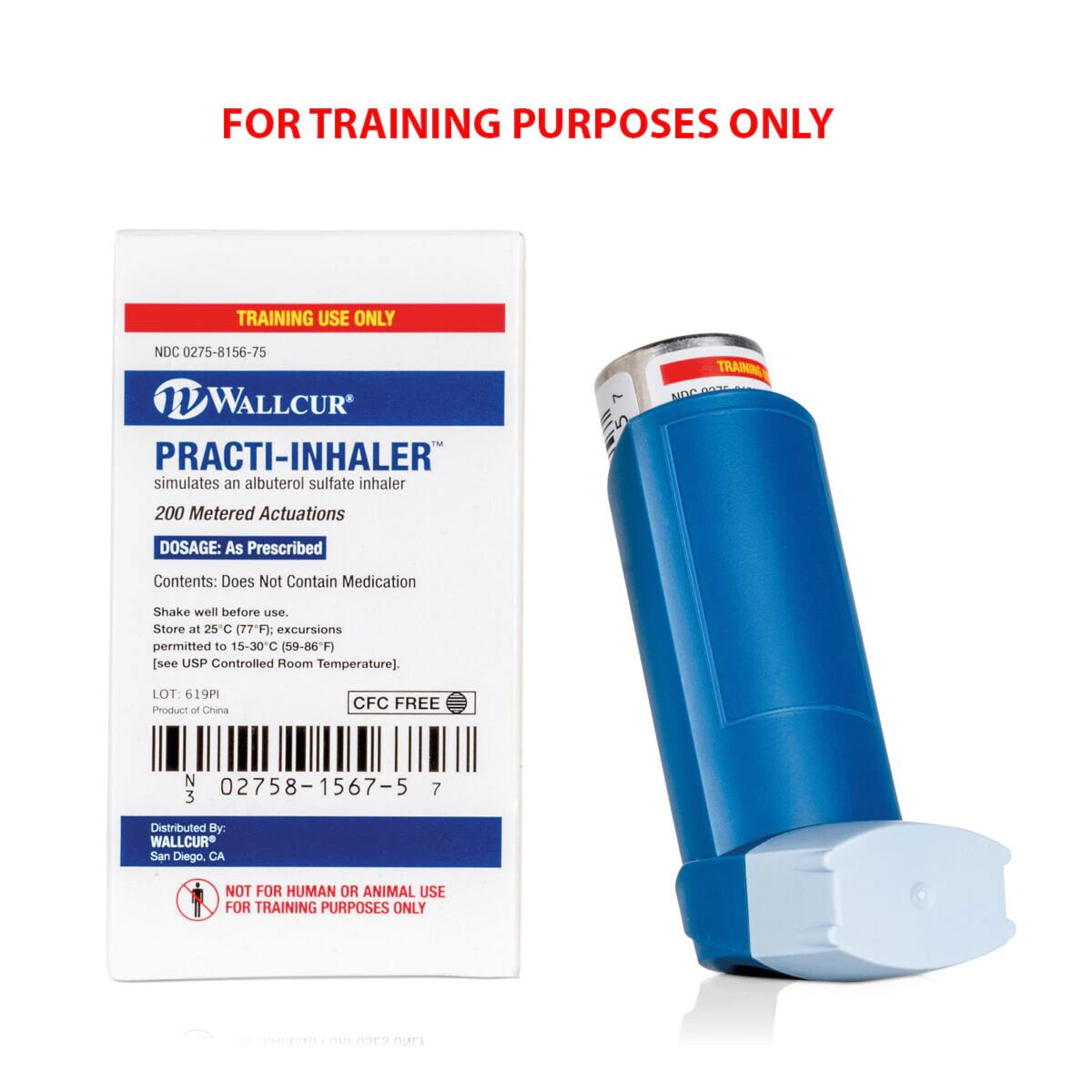 Practi-Inhaler Simulated Medication, CFC-Free Aerosol Propellant (HFA-134a Tetrafluoroethane), 5/Package