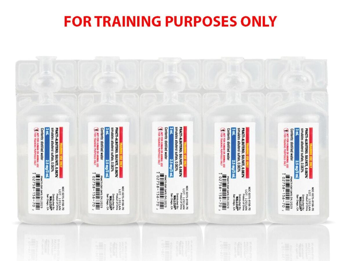 Practi-Albuterol Sulfate 0.083% Simulated Medication Nebules, 30/Package