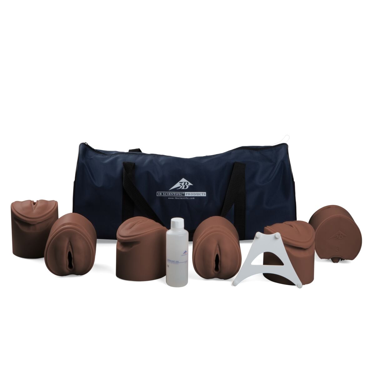American 3B Scientific Birthing Stages Training Simulator, Dark Skin, with 6 Birth Stage Inserts, Safety Plate, Lubricant, and Carry Bag