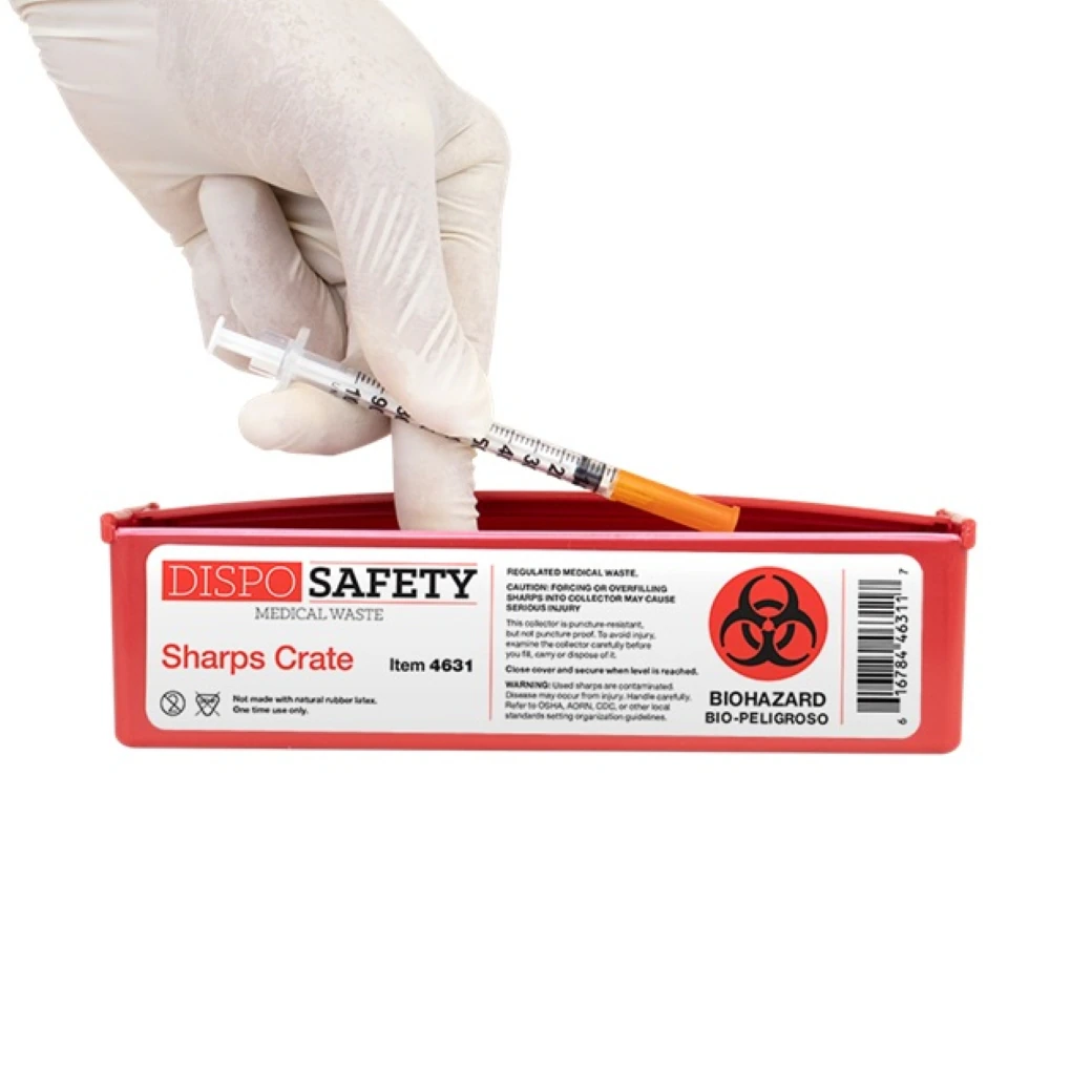 Dynarex Sharps Container, 0.5 qt, Red, Plastic, Disposable, 40/Case