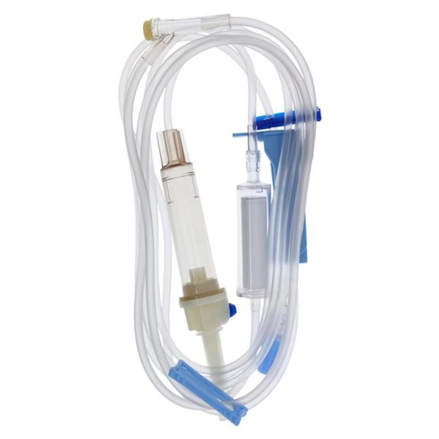 Baxter IV Solution Set Gravity, 10 Drops/mL, 102" Tubing, 0.2 Micron High Pressure Extended Life Filter, INTERLINK Needle-Free Injection Site, Male Luer Lock Adapter, Duo-Vent Spike, Each